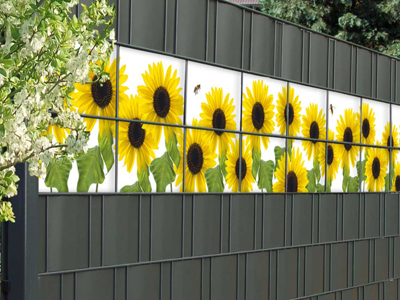 PVC Kreativ Sichtschutzstreifen - Motiv Sonnenblumen